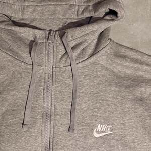 Nike Gray Full Zip Hoodie - Minimal White Swoosh, Y2K Streetwear